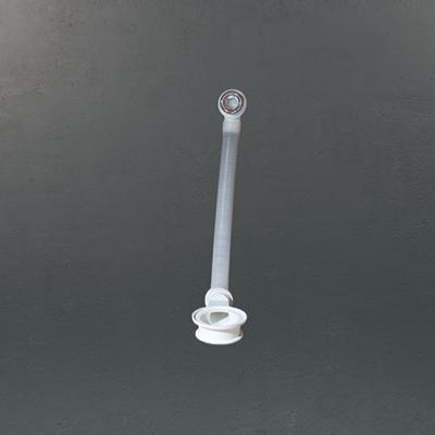 Kit valvula lavabo con tubo flexible y anillo circular cromado