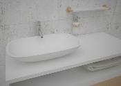 Lavabo solid surface top Acrylic R100 50 X 30 X 10 cm Standard White