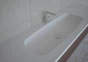 Lavabo solid surface Acrylic R100 85 X 30 X 11 cm Polar White