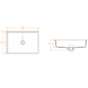 Lavabo solid surface Betacryl R10 50 X 34 X 12 cm Polar Alpi White