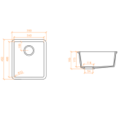 Fregadero Solid Surface Betacryl R10 34 x 40 x 17,3 cm Polar Alpi White