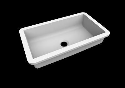 Lavabo solid surface Acrylic 42 X 22 X 10 cm Standard White