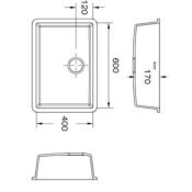 Fregadero Franke Solid Surface con Rebosadero + Válvula R10 60 x 40 x 17,3 cm Standard White