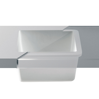 Fregadero Solid Surface Betacryl R10 34 x 40 x 17,3 cm Polar Alpi White
