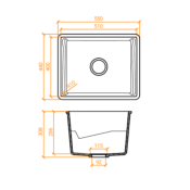 Lavadero Solid Surface Betacryl R10 51 x 40 x 29 cm Classic White