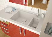 Fregadero Solid Surface Acrylic 16 X 32,5 X 14 cm Polar White