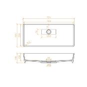 Lavabo solid surface int/top Betacryl R12 72,4 X 32,4 X 13 cm ext. Classic White