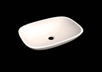 Lavabo solid surface top Acrylic R100 50 X 35 X 10 cm Polar White