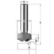 Fresa para canto antigoteo para Solid Surface D25,4 I12,7 R8 L63,5 S12