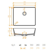 Lavabo solid surface top Betacryl R30 35 X 25 X 13 cm ext. Classic White