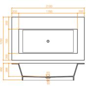 Bañera solid surface Betacryl integrable 1700 X 700 X 388 mm int.