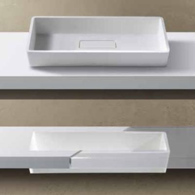 Lavabo solid surface int/top Acrylic 100 R12 72,4 X 32,4 X 13 cm ext. Classic White
