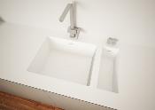 Fregadero Solid Surface Acrylic 15 X 40 X 14 cm Polar White