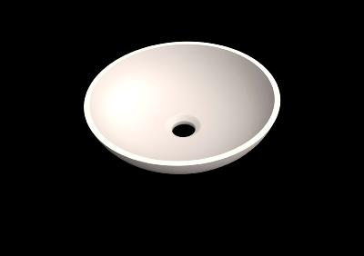 Lavabo solid surface top Acrylic Ø35 X 11 cm Standard White