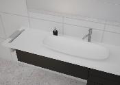 Lavabo solid surface top Acrylic R100 85 X 30 X 10 cm Standard White