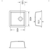 Fregadero Franke Solid Surface con Rebosadero + Válvula R10 40 x 40 x 17,3 cm Standard White