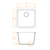 Lavadero Solid Surface Betacryl R50 40 x 40 x 28 cm Classic White