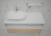 Lavabo solid surface top Acrylic R100 50 X 30 X 10 cm Standard White