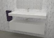 Lavabo solid surface Acrylic 58 X 33 X 12,7 cm Polar White