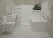 Lavabo solid surface Acrylic R20 85 X 30 X 10 cm Standard White