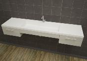 Lavabo solid surface Acrylic R5 85 X 30 X 10 cm Standard White