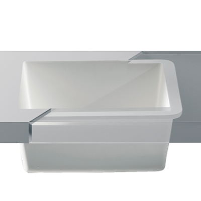 Fregadero Solid Surface Acrylic 100 R10 40 x 40 x 17,6 cm Polar Alpi White