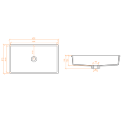 Lavabo solid surface Betacryl R10 60 X 34 X 12,5 cm Polar Alpi White