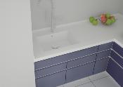 Fregadero Solid Surface Acrylic 60 X 40 X 17,5 cm Polar White