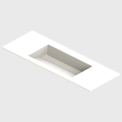 Lavabo solid surface Acrylic R2 50 X 30 X 12 cm desagüe oculto Standard White