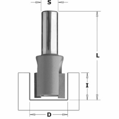 Fresa para rebaje en copete media caña Solid Surface D24 I11 L38 S8