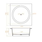 Bañera solid surface redonda Betacryl integrable D.1418 X 460 mm int.