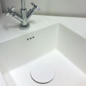 Tapa valvula de cocina de Solid Surface 100% acrílico color Classic White