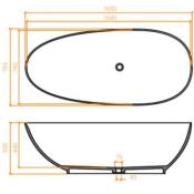 Bañera exenta solid surface Betacryl Lite 1650 X 750 X 500 mm ext.