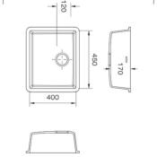 Fregadero Franke Solid Surface con Rebosadero + Válvula R10 45 x 40 x 17,3 cm Standard White