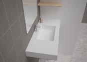 Lavabo solid surface Acrylic R20 45 X 30 X 10 cm Standard White
