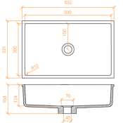 Lavabo solid surface Betacryl R10 50 X 30 X 12,4 cm Classic White