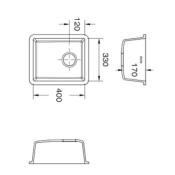 Fregadero Franke Solid Surface con Rebosadero + Válvula R10 33 x 40 x 17,3 cm Standard White