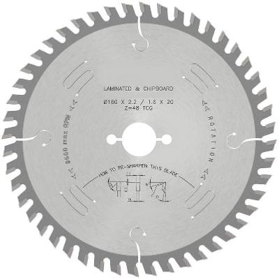 Disco de sierra circular para Solid Surface de diente trapezoidal positivo 160 x 2,2 x 20 Z48 MHWG