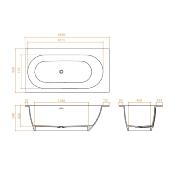 Bañera solid surface Betacryl integrable 1611 X 719 X 440 mm int.