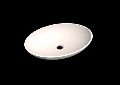 Lavabo solid surface top Acrylic 50 X 35 X 11 cm Standard White