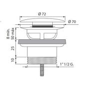 Válvula click clack bañera solid surface sin rebosadero DFlex